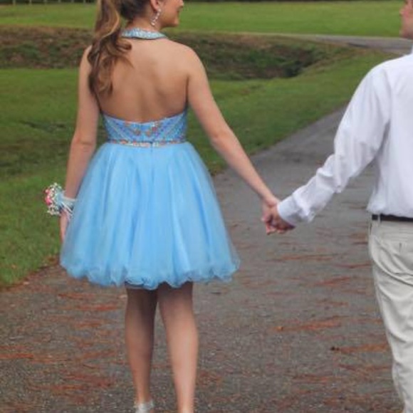 Baby blue 2 piece homecoming dress - Picture 4 of 7
